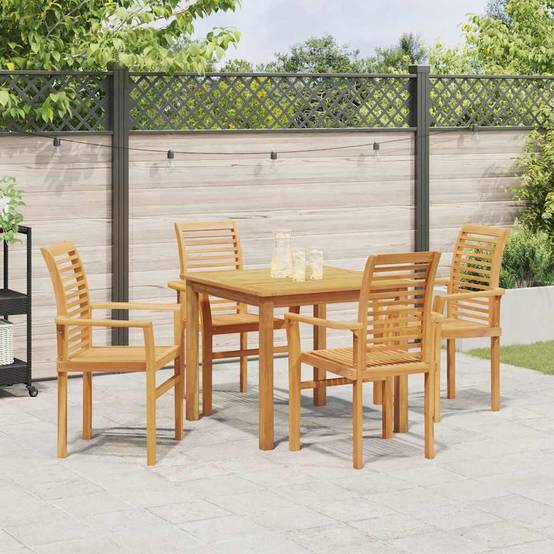 Chaise De Jardin empilable - Fauteuil De Jardin Marron 62,5 x 54,5 x 95,5 cm - Image 3