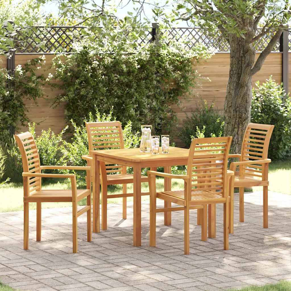 Chaise De Jardin empilable - Fauteuil De Jardin Marron 62,5 x 54,5 x 95,5 cm - Image 2