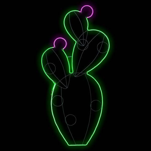 Lotti - Lampe néon déco 15W figuier de barbarie en pot 158x78 cm 496 leds vert / blanc chaud / rose Lotti - Imagen 5