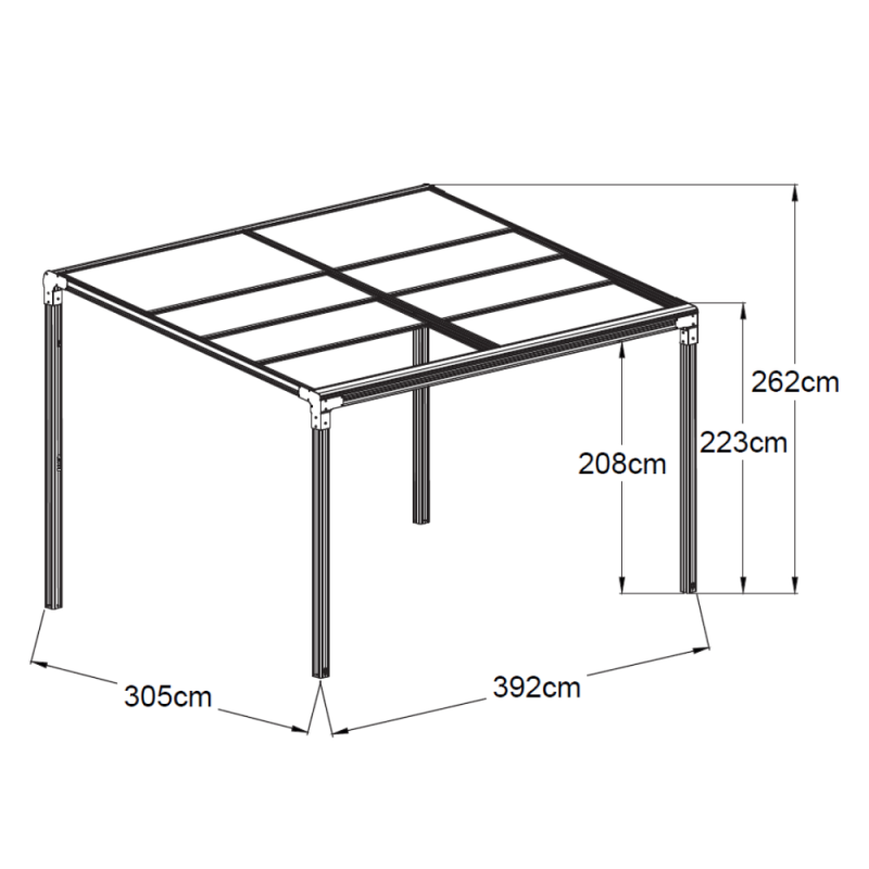 Cerland - PERGOLA BOIS 3,92X3,08X2,63M - Imagen 4