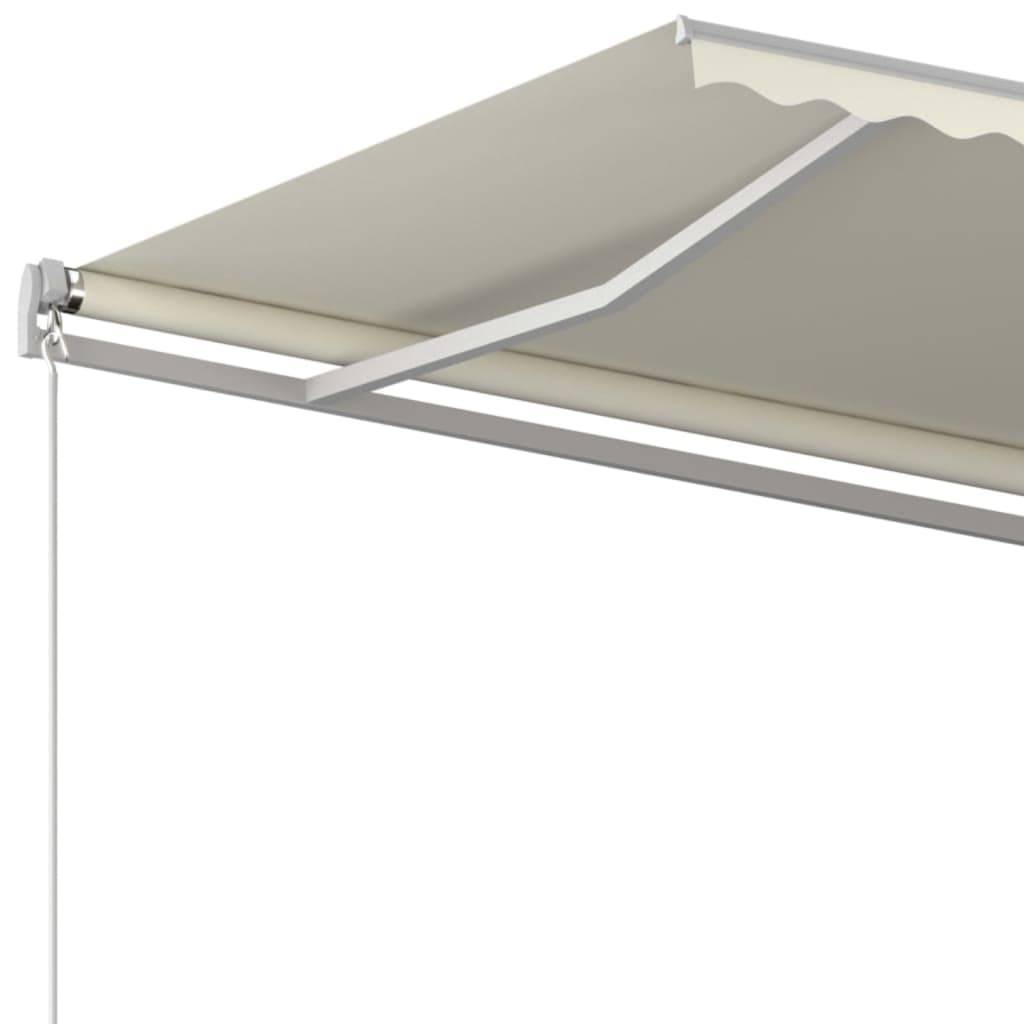 Store banne rétractable aluminium pour terrasse réglage manuel 500x300cm crème - ComfortXL Outdoor Living - Image 4