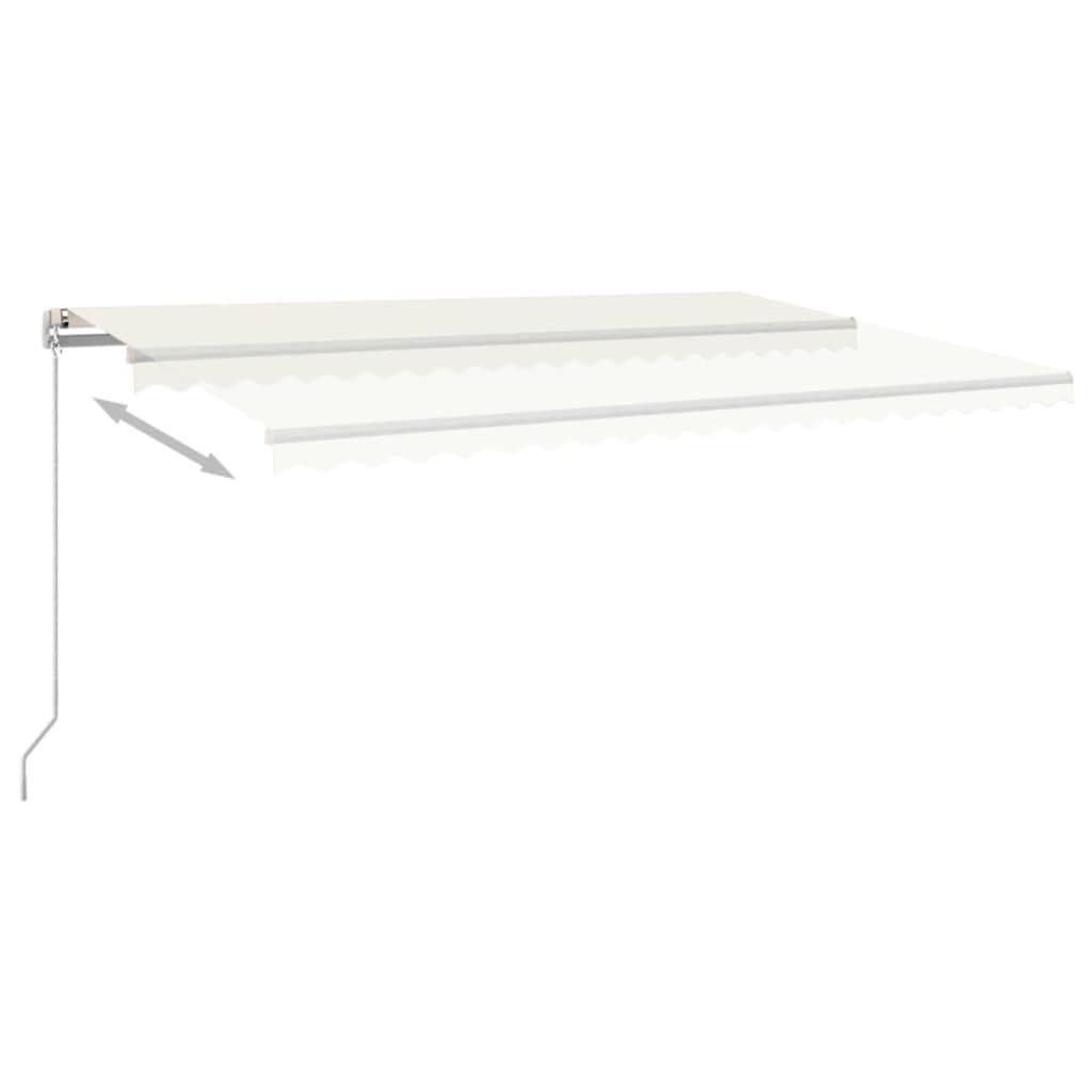 Store banne rétractable aluminium pour terrasse réglage manuel 500x300cm crème - ComfortXL Outdoor Living - Image 6