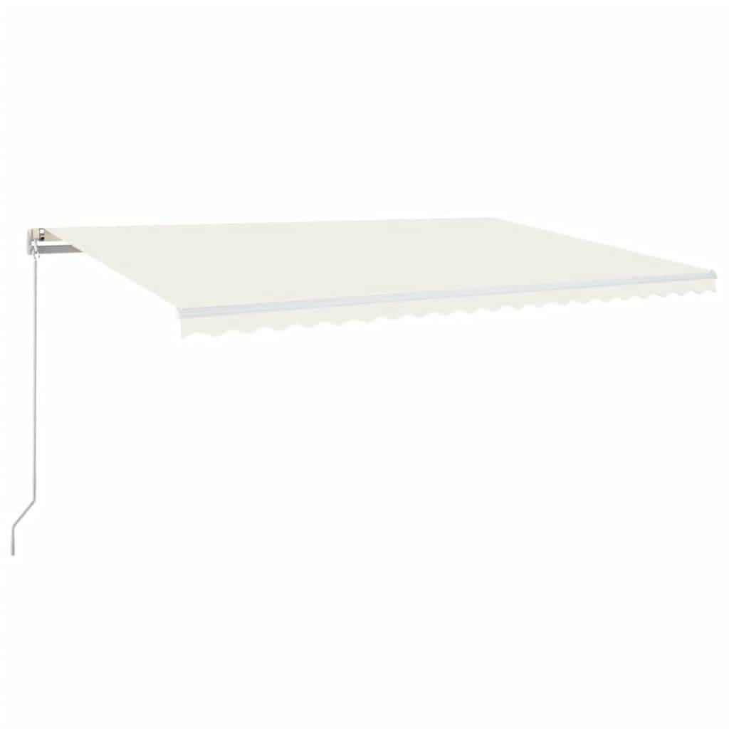 Store banne rétractable aluminium pour terrasse réglage manuel 500x300cm crème - ComfortXL Outdoor Living - Image 2