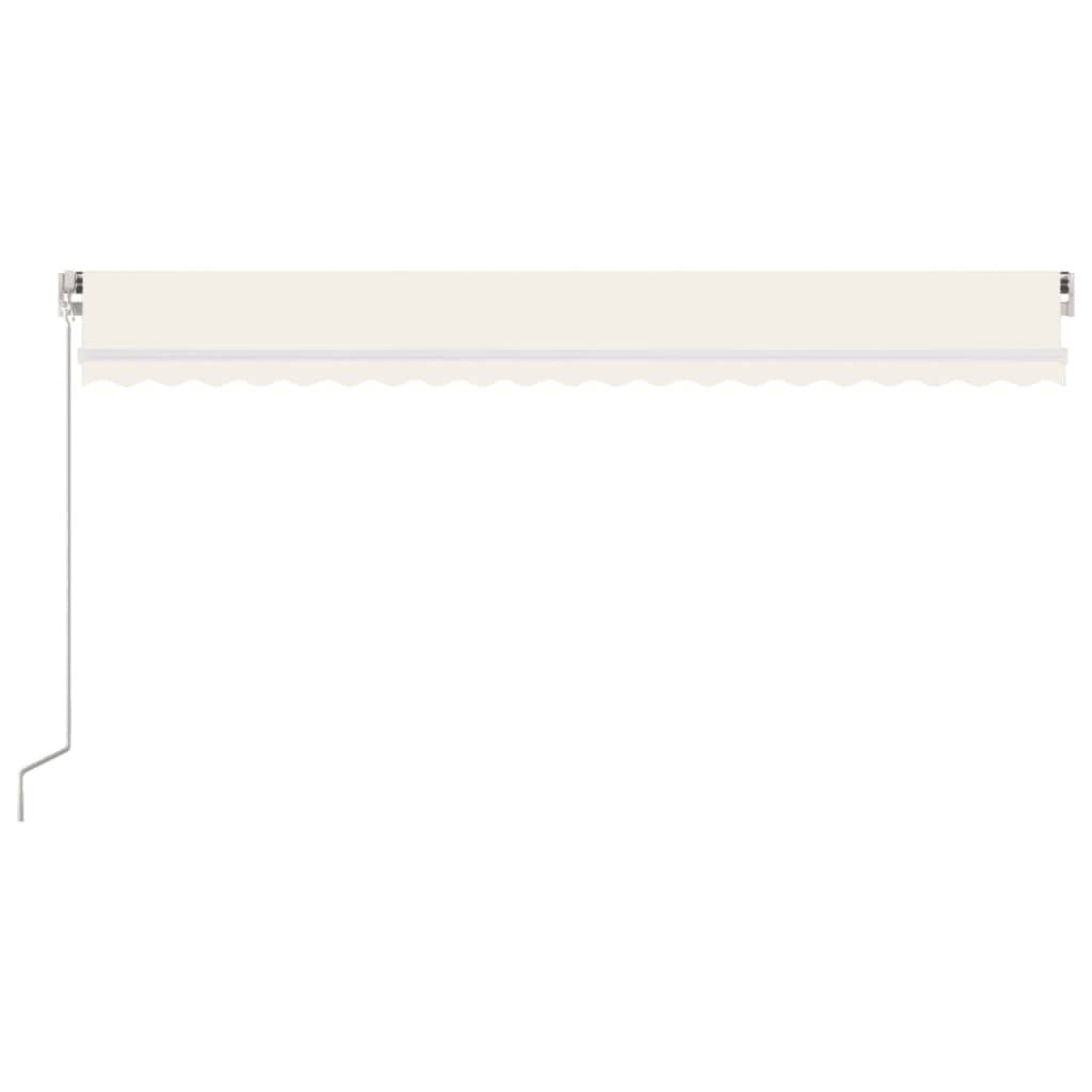 Store banne rétractable aluminium pour terrasse réglage manuel 500x300cm crème - ComfortXL Outdoor Living - Image 3