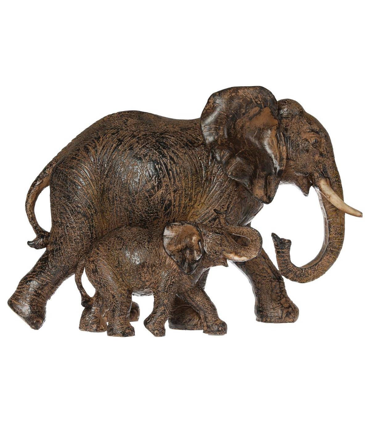 Objet déco Éléphant et  Éléphanteau en résine