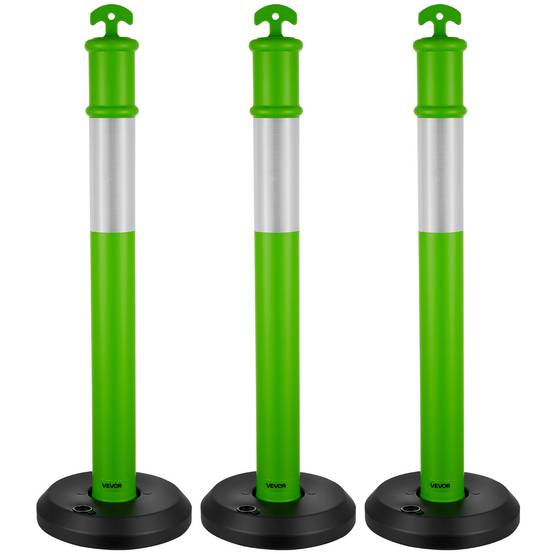 VEVOR Poteau de Signalisation Balise 3PCs 114 cm avec Base Remplissable Vert - Image 1