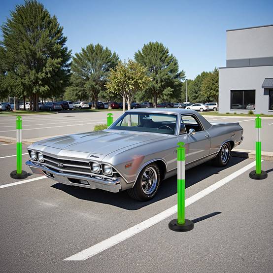 VEVOR Poteau de Signalisation Balise 3PCs 114 cm avec Base Remplissable Vert - Image 8