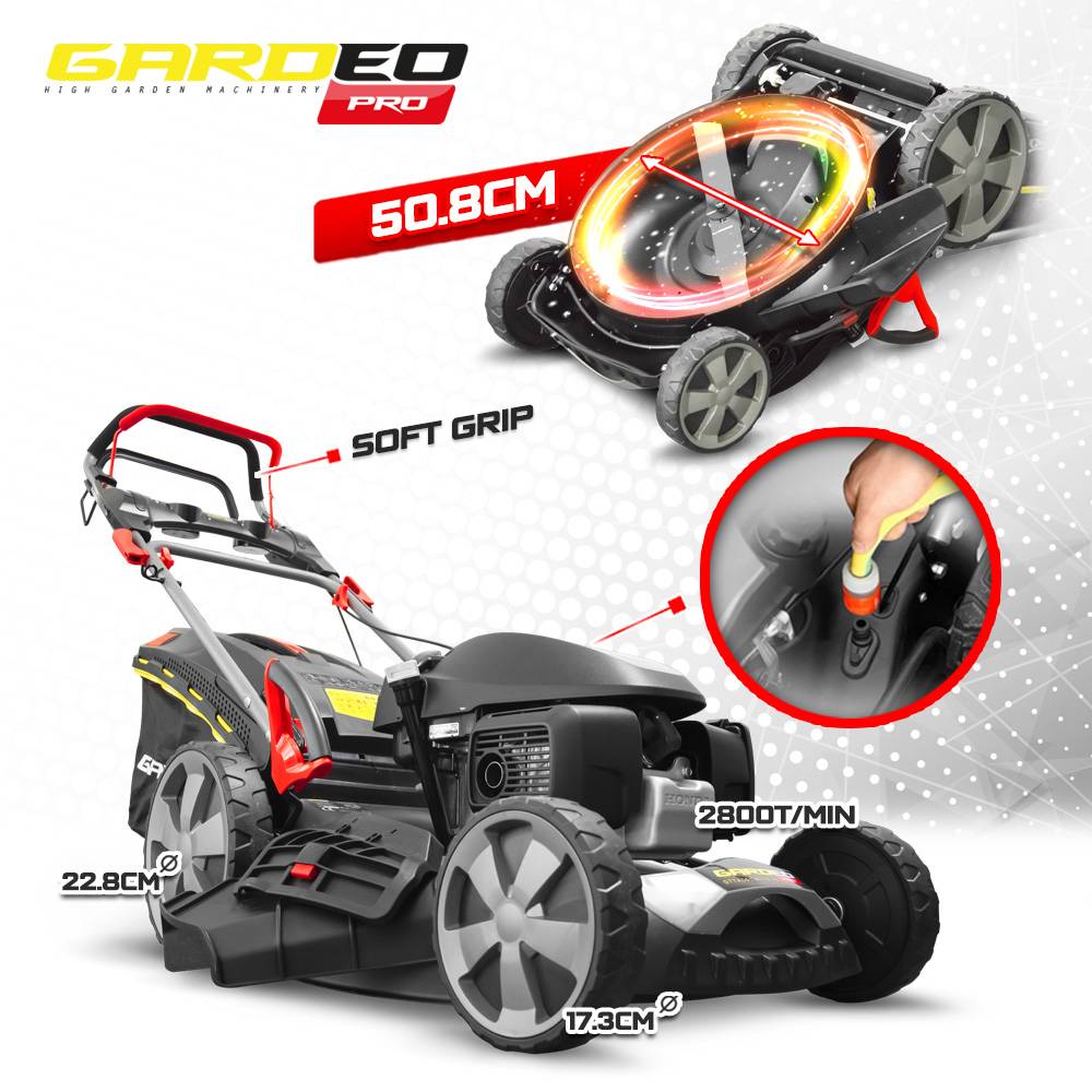 Gardeo Pro - Tondeuse thermique tractée 167CC avec moteur Honda, mulching et éjection latérale - Gardeo Pro - Image 4