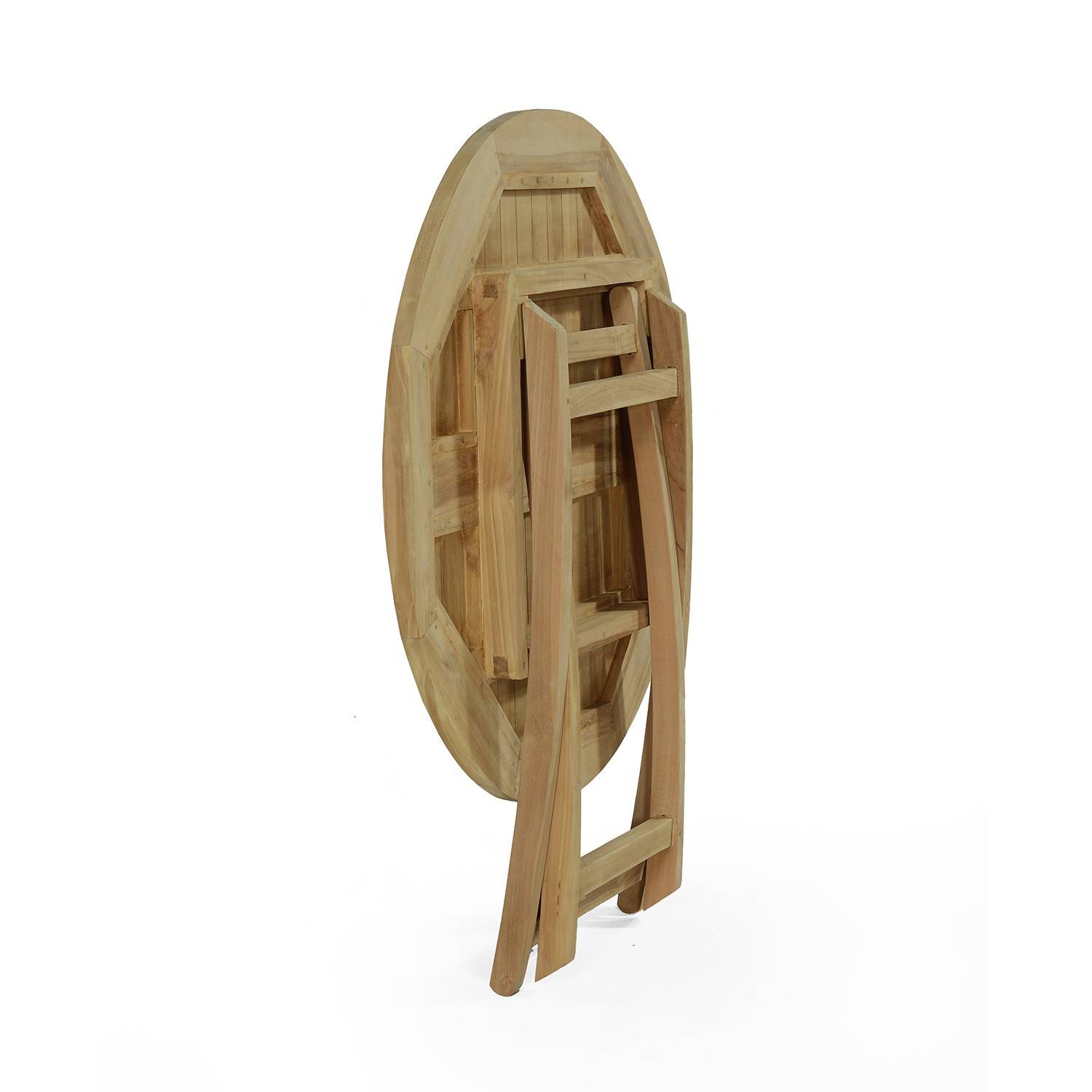 Table pliante ronde en teck massif Adomée ø 90 cm - TECK'Attitude - Imagen 6