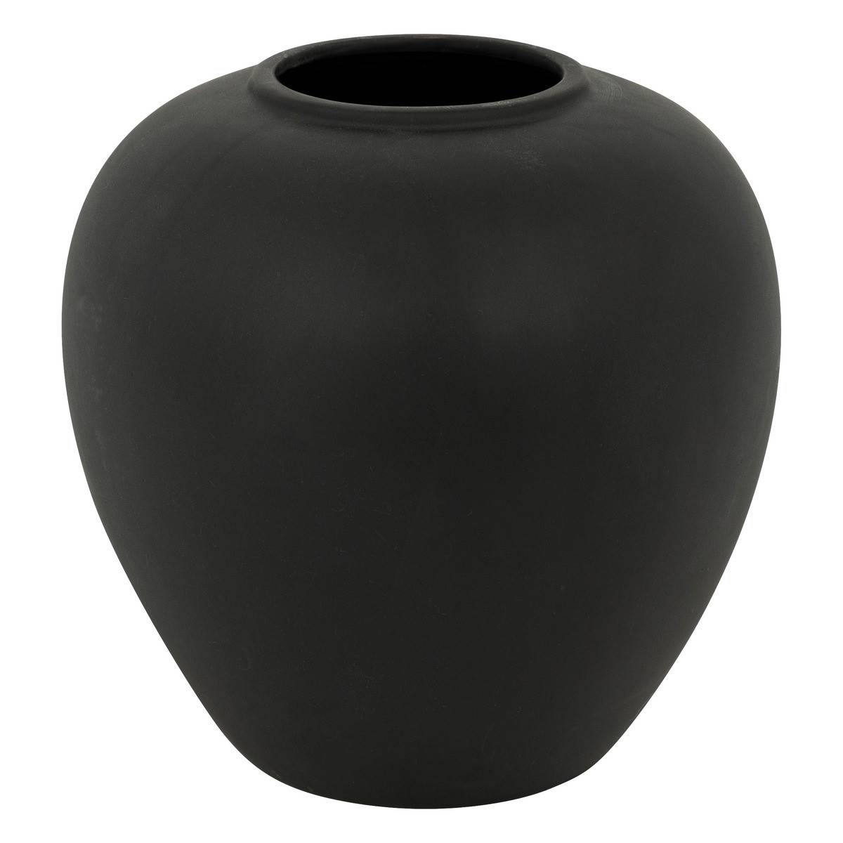 Atmosphera - Vase boule en céramique mat Noir H 22 cm - Imagen 1