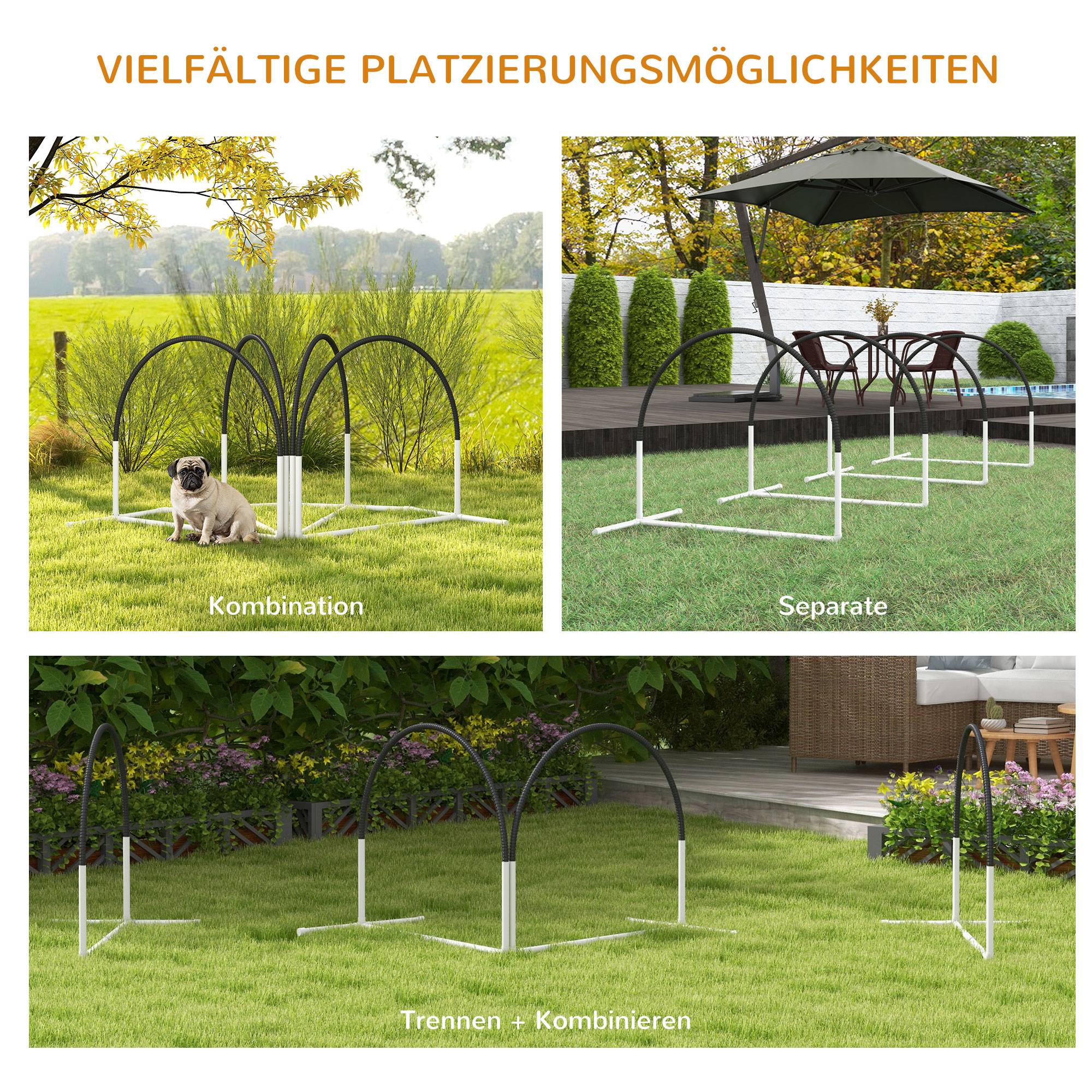 Kit d'agilité pour chien plastique blanc et noir 89 x 69 x 99 cm - PANGIVO - Image 5
