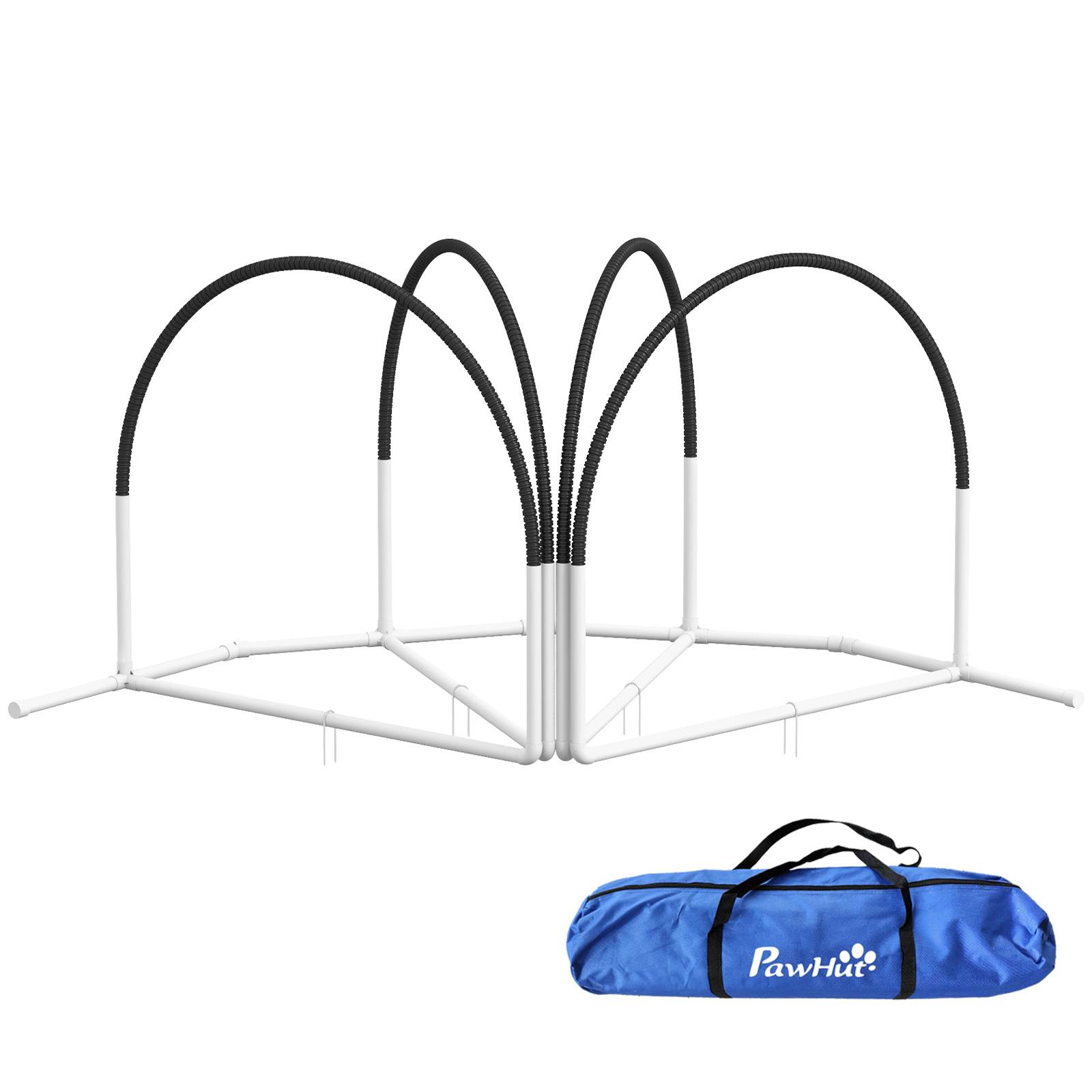 Kit d'agilité pour chien plastique blanc et noir 89 x 69 x 99 cm - PANGIVO