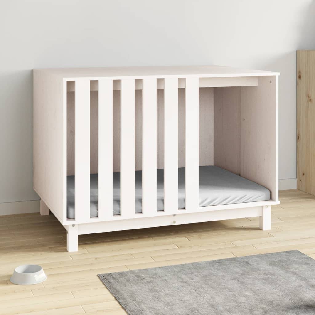 Vidaxl - Niche pour chien Blanc 100x70x72 cm Bois de pin massif vidaXL 822492 - Imagen 4