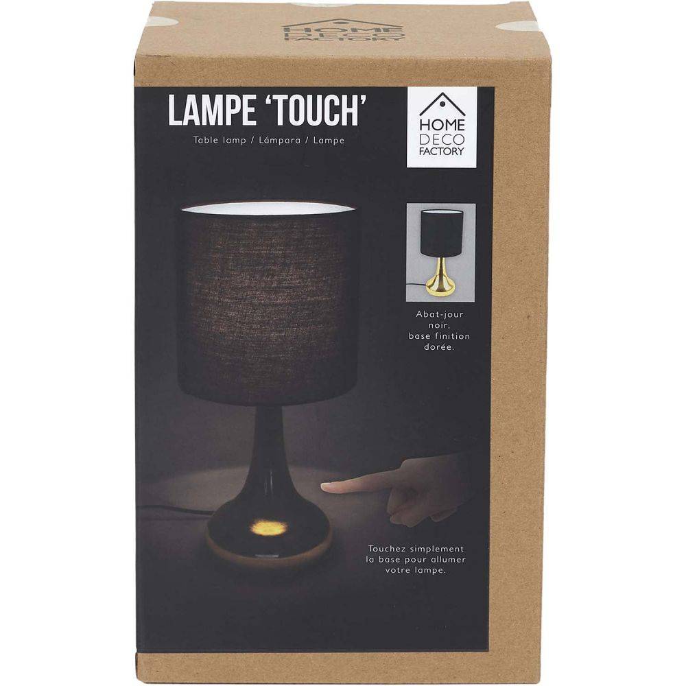 The Home Deco Factory - Lampe touch en métal doré 32.5 cm Noir - Image 3