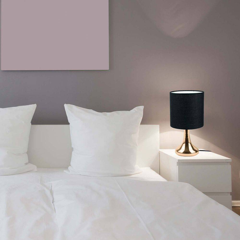 The Home Deco Factory - Lampe touch en métal doré 32.5 cm Noir - Image 2