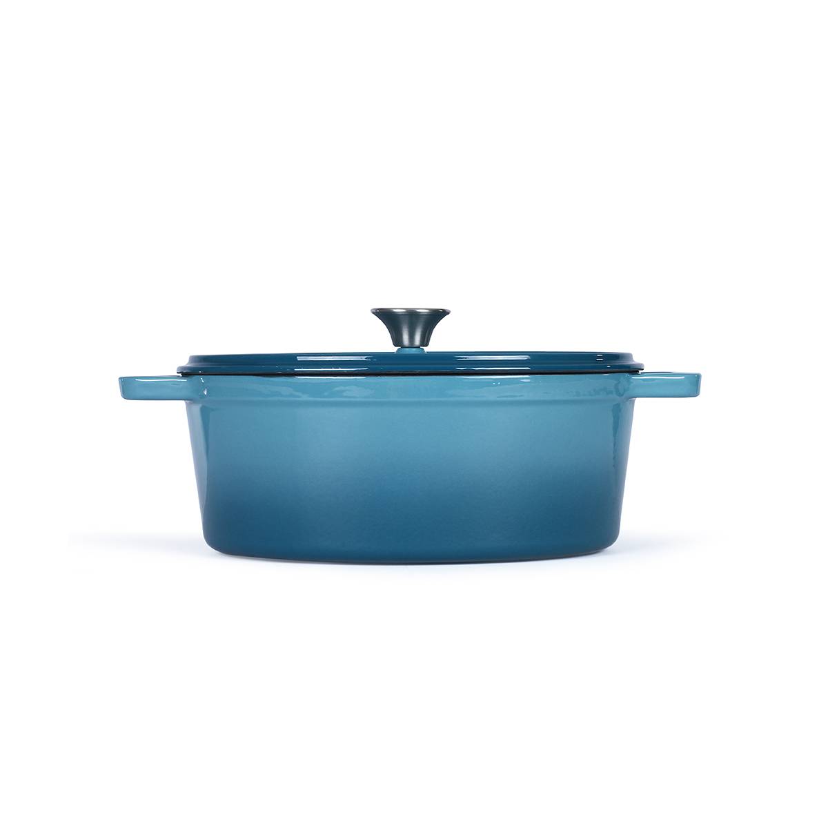 Livoo - Cocotte ovale en fonte émaillée 4.5l bleu MEP129B Livoo - Imagen 4