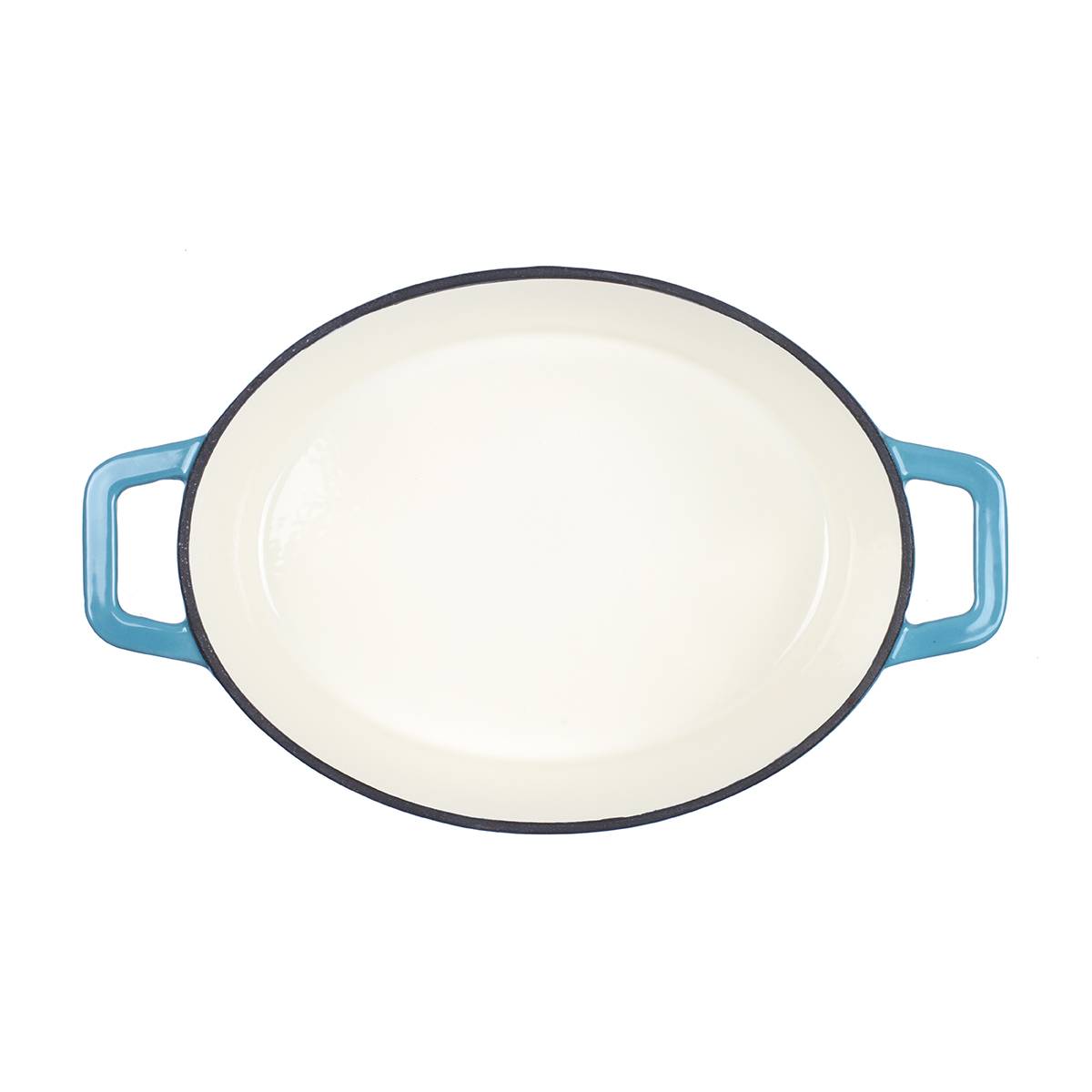 Livoo - Cocotte ovale en fonte émaillée 4.5l bleu MEP129B Livoo - Imagen 3