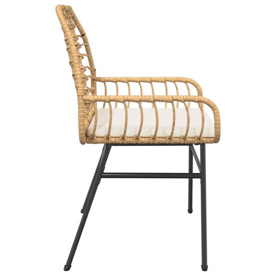 Lot de 2 Fauteuils Bas de Jardin Résine Tressée avec Coussins pour Terrasse Marron – ComfortXL Outdoor Living - Image 6