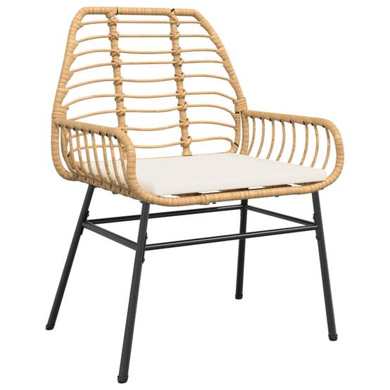 Lot de 2 Fauteuils Bas de Jardin Résine Tressée avec Coussins pour Terrasse Marron – ComfortXL Outdoor Living - Image 4
