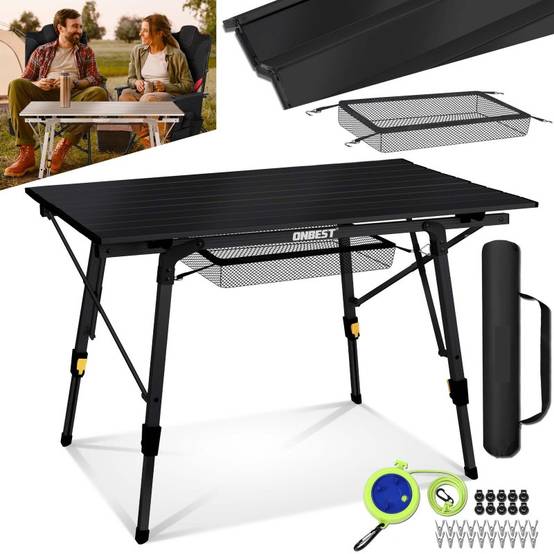 Table de camping ALUMINIUM 80-115-140 cm avec sac TRIGANO Camping-car Table de camping ALUMINIUM 80-115-140 cm avec sac TRIGANO Camping-car