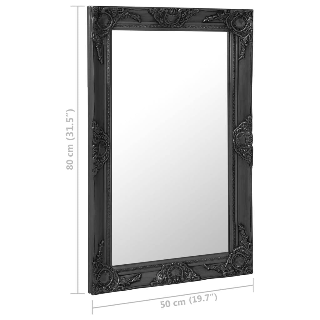 Maison Chic - Miroir mural - Miroir décoratif style baroque 50x80 cm noir - Image 6