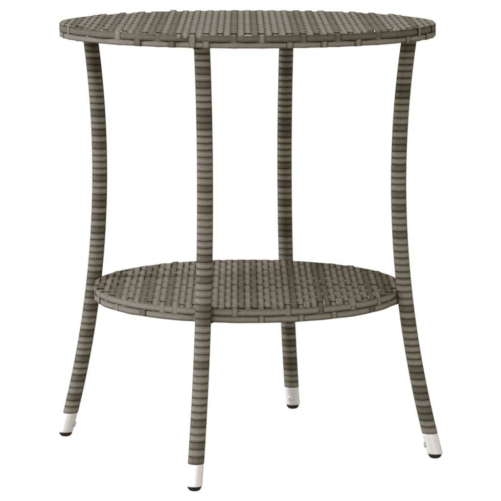 Duo de Fauteuils de Jardin Relax Inclinables en Résine Tressée Grise avec Table d'appoint Ronde – ComfortXL Outdoor Living - Image 8