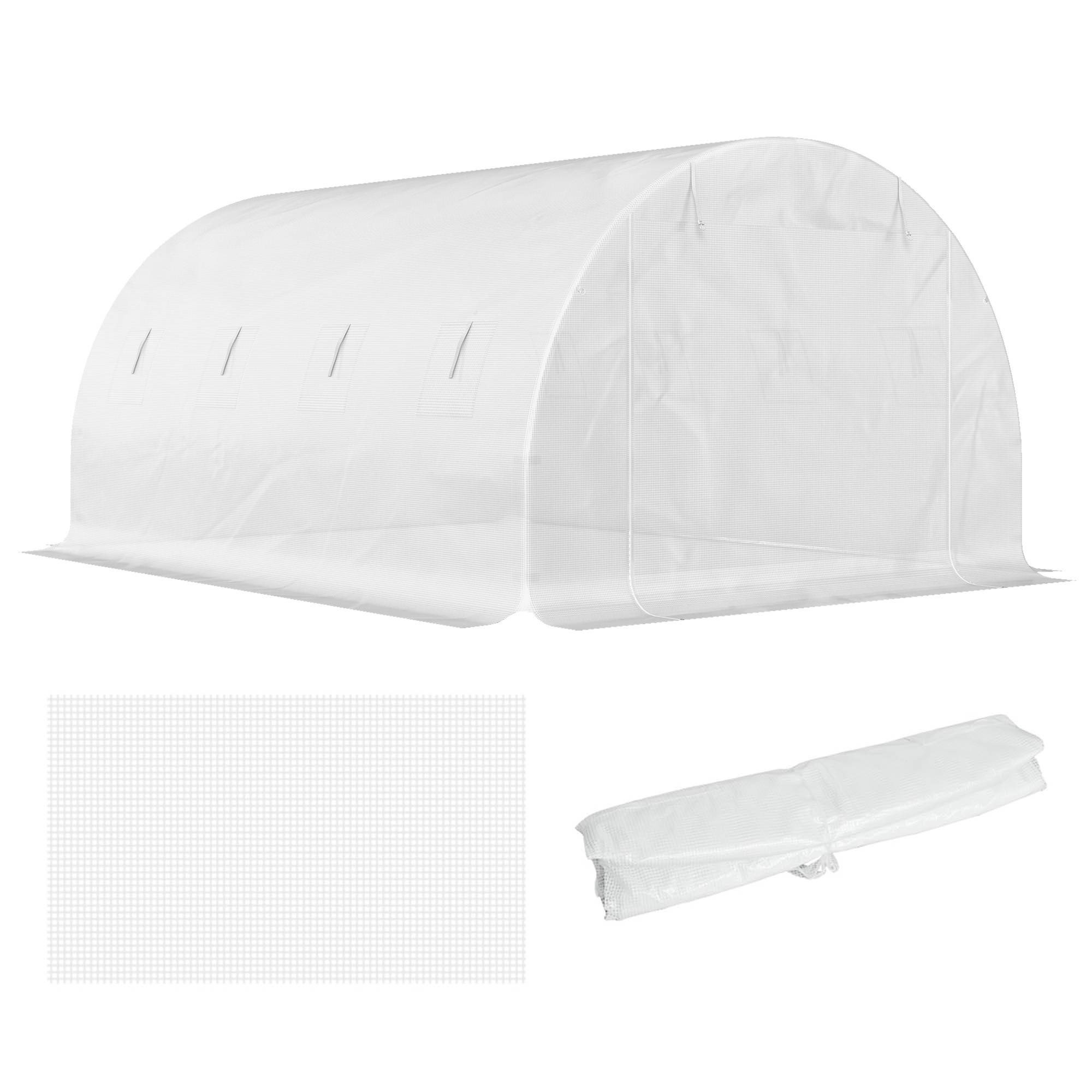 Bâche de rechange pour serre tunnel 12m² PE 140g/m² anti-UV 4x3m Blanc - ComfortXL Outdoor Living - Image 2