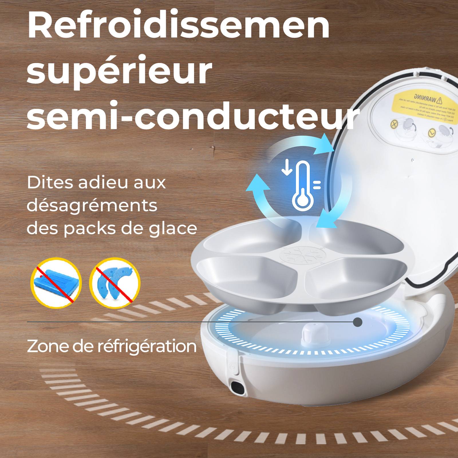 Sans Marque - Robotail F20 Distributeur Automatique Réfrigéré pour Chats, 4 Compartiments, Double Température - Image 4