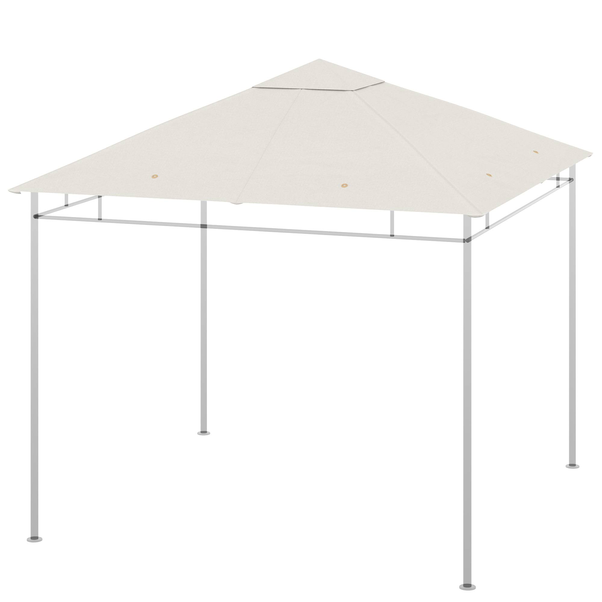 Outsunny - Toile de rechange pavillon tonnelle gazebo 3x3m anti-UV tissu polyester haute densité 180g/m² crème - Outsunny - Imagen 8