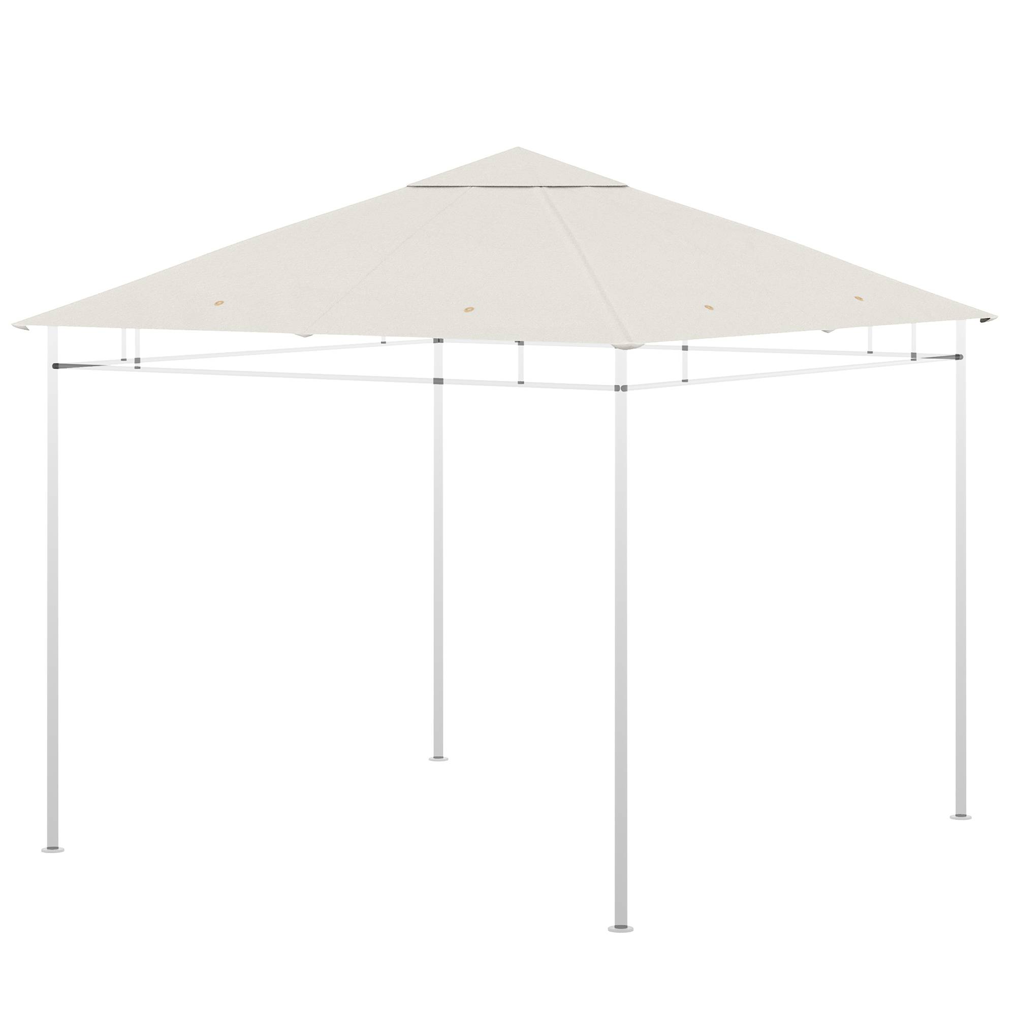 Outsunny - Toile de rechange pavillon tonnelle gazebo 3x3m anti-UV tissu polyester haute densité 180g/m² crème - Outsunny - Imagen 1