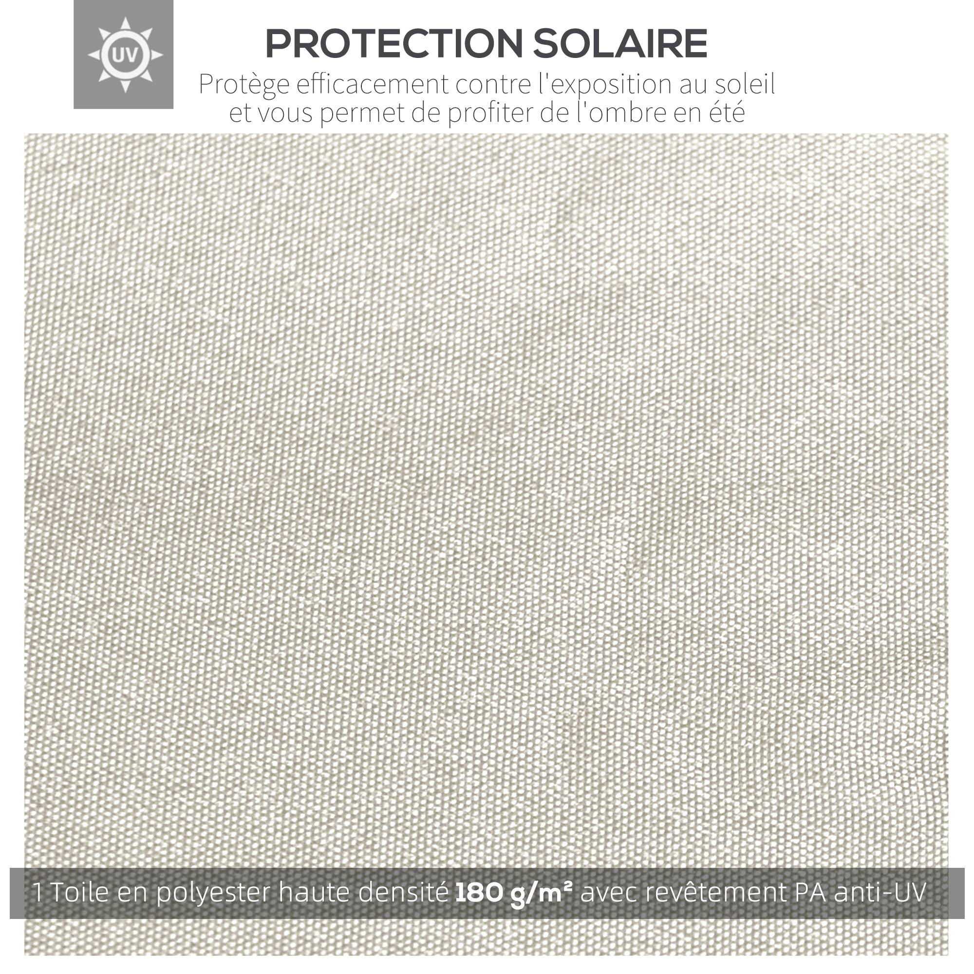 Outsunny - Toile de rechange pavillon tonnelle gazebo 3x3m anti-UV tissu polyester haute densité 180g/m² crème - Outsunny - Imagen 4