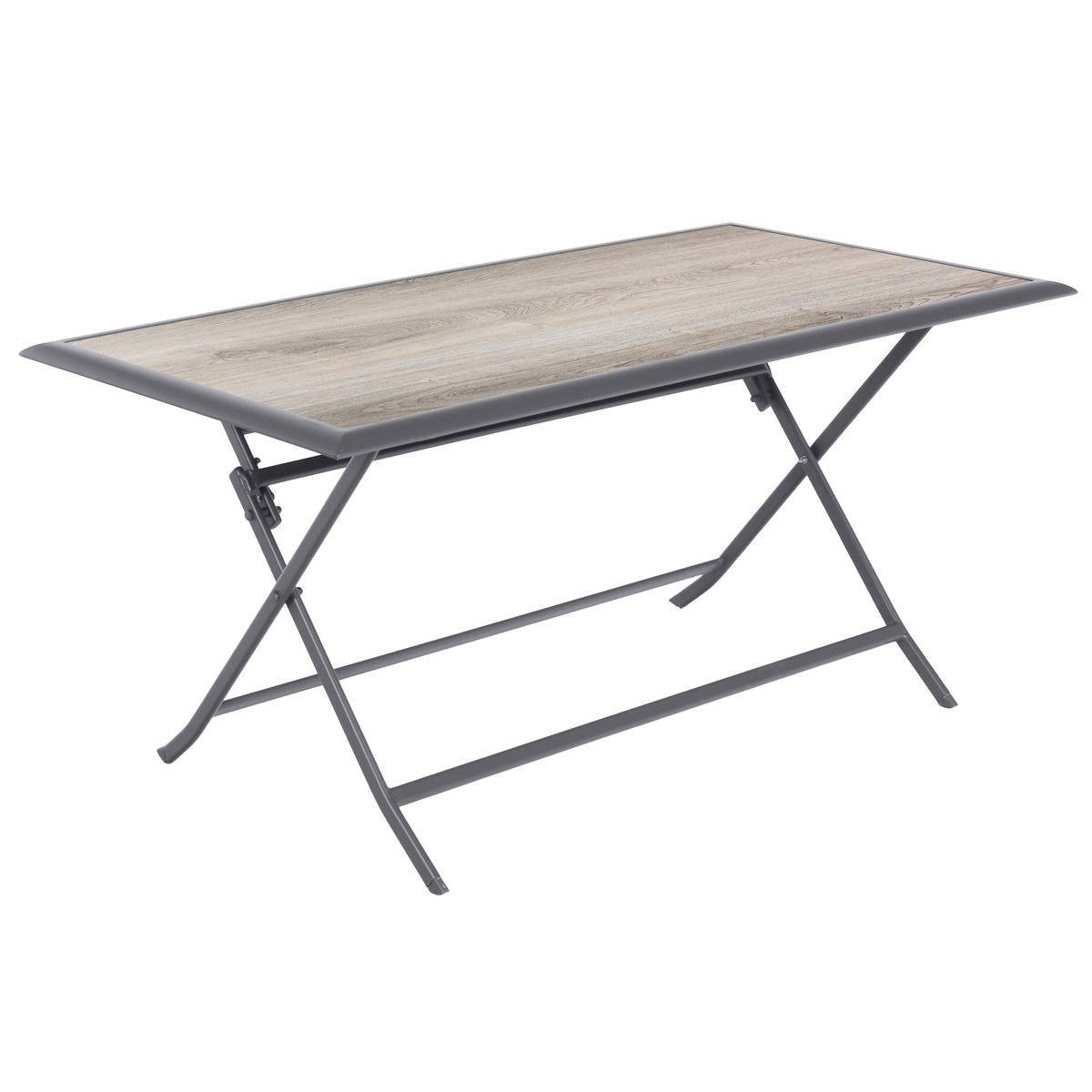 Hesperide - Table de jardin pliante rectangulaire "Azua" gris smoke 6 places en aluminium traité époxy Hespéride - Imagen 1