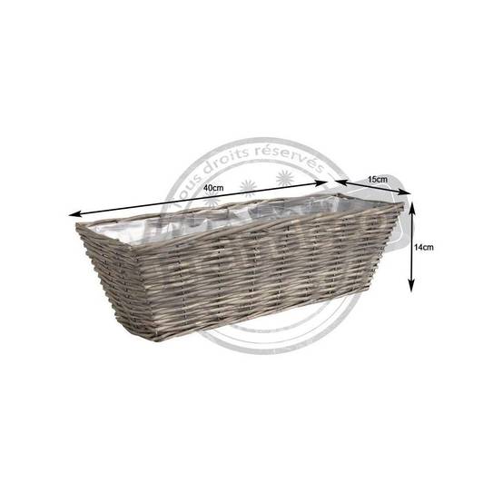 Aubry Gaspard - Jardinière en osier gris 40 cm - Aubry Gaspard - Image 2
