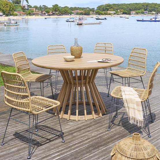 Hesperide - Lot de 2 chaises de jardin "Lambada" sésame & graphite en acier traité époxy Hespéride - Image 1