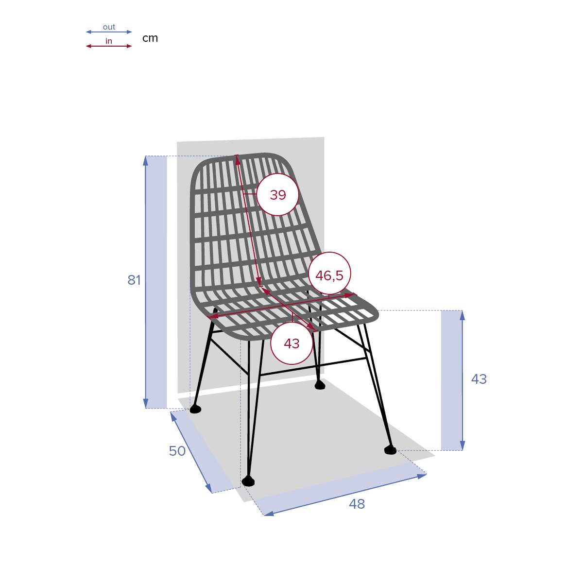 Hesperide - Lot de 2 chaises de jardin "Lambada" sésame & graphite en acier traité époxy Hespéride - Image 6