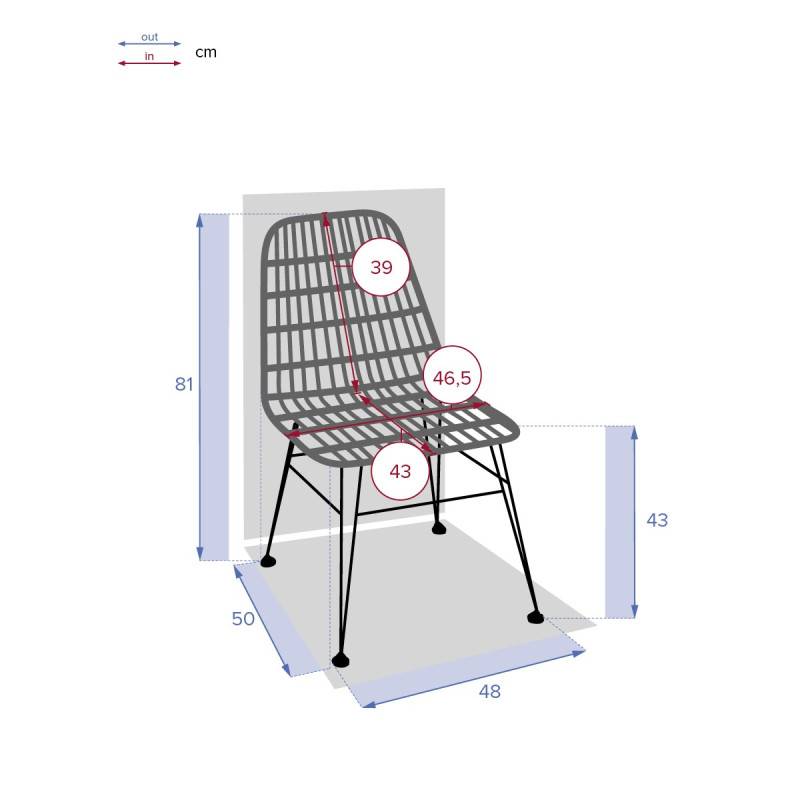 Hesperide - Lot de 2 chaises de jardin "Lambada" sésame & graphite en acier traité époxy Hespéride - Image 4