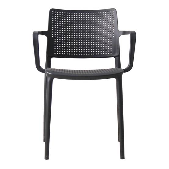 Oviala - Lot de 4 chaises de terrasse en plastique noir Riga - Oviala - Image 5