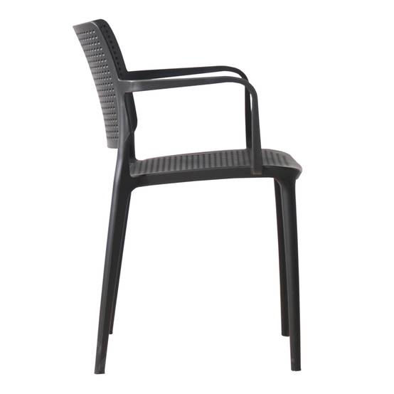 Oviala - Lot de 4 chaises de terrasse en plastique noir Riga - Oviala - Image 3
