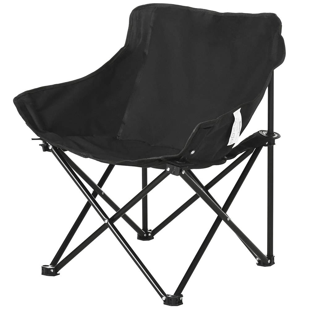 KOMHTOM - Chaise de camping pliable avec sac de transport et pochette latérale compact ultra légère noir - Image 6