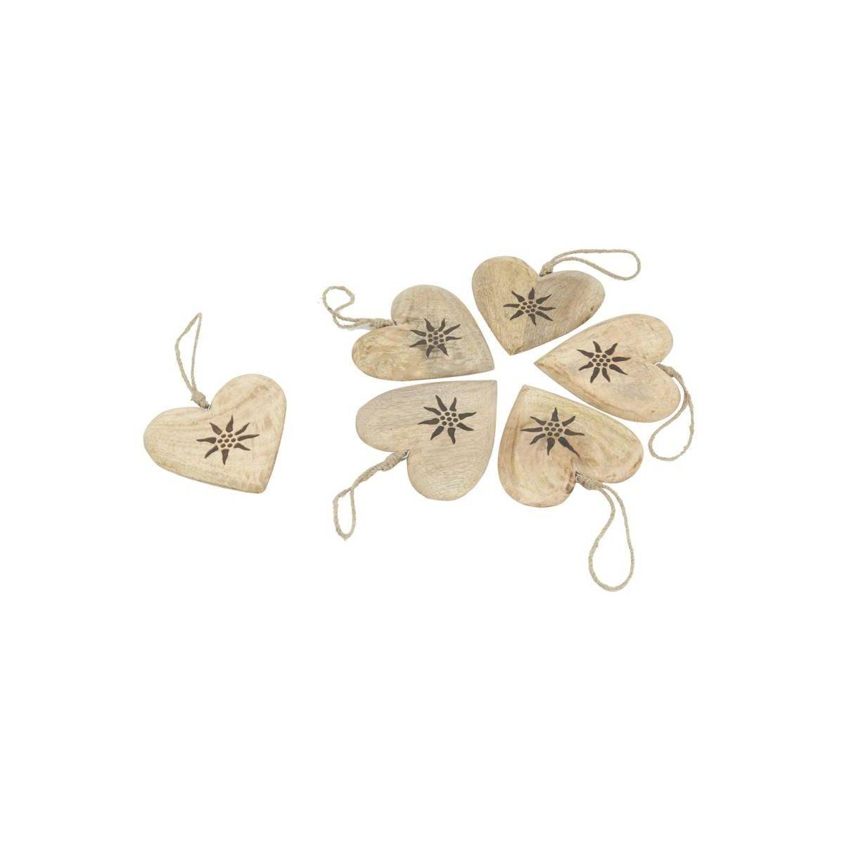 Aubry Gaspard - Coeurs en manguier Edelweiss (Lot de 6) - Imagen 1