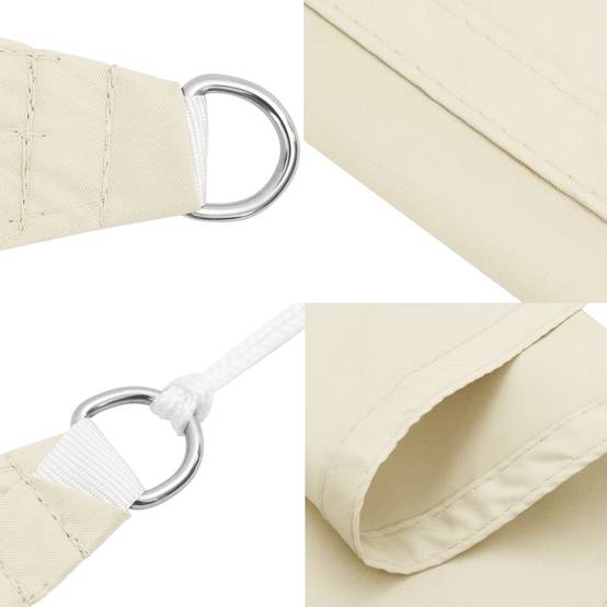 Voile de parasol - accessoire parasol - Tissu de remplacement pour parasol tissu oxford triangulaire 4,5x4,5x4,5 m crème - MEUBLE PRO - Image 6