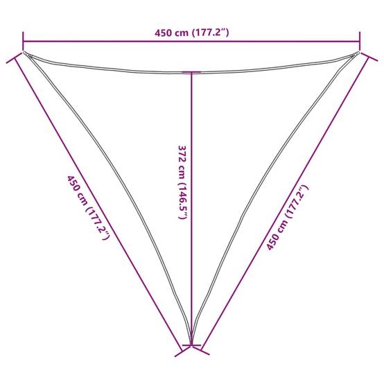 Voile de parasol - accessoire parasol - Tissu de remplacement pour parasol tissu oxford triangulaire 4,5x4,5x4,5 m crème - MEUBLE PRO - Image 10