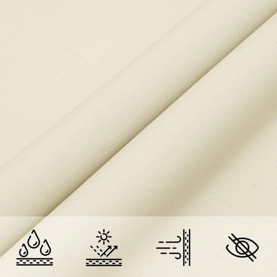 Voile de parasol - accessoire parasol - Tissu de remplacement pour parasol tissu oxford triangulaire 4,5x4,5x4,5 m crème - MEUBLE PRO - Image 7