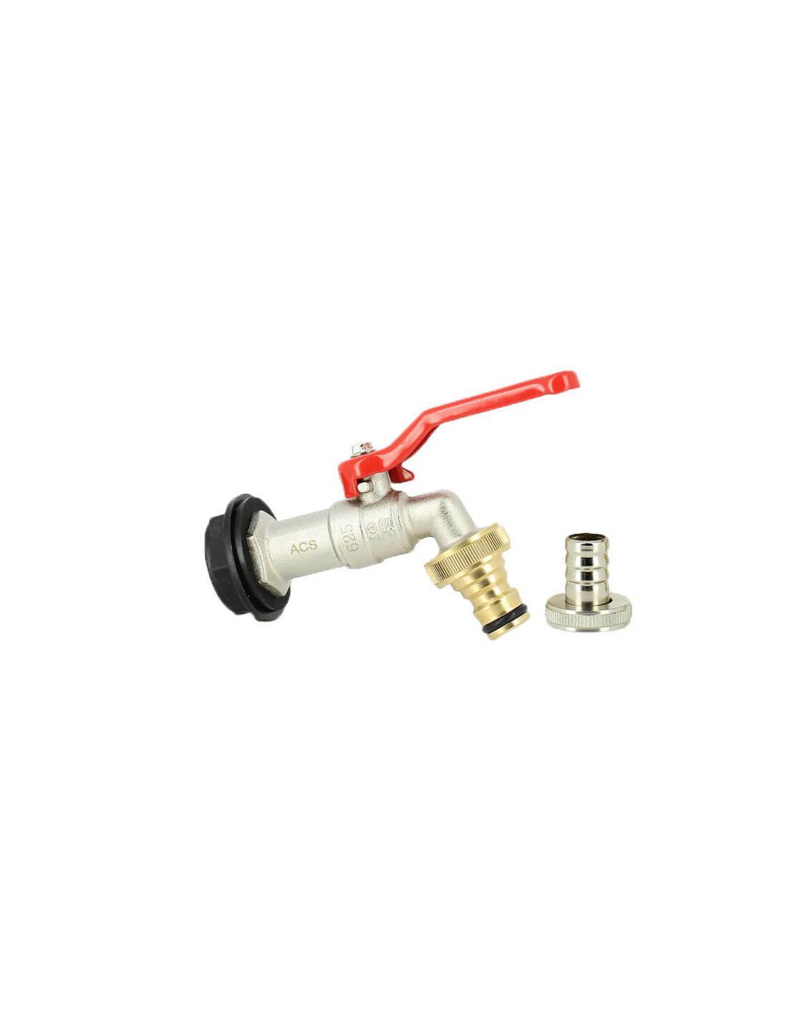 Robinet ECO laiton 15 mm + Nez 20X27 pour Récupérateur Eau - Imagen 1