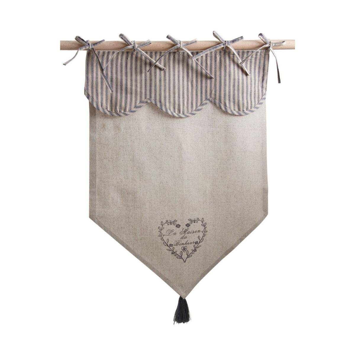 Aubry Gaspard - Rideau motif coeur gris - Imagen 1