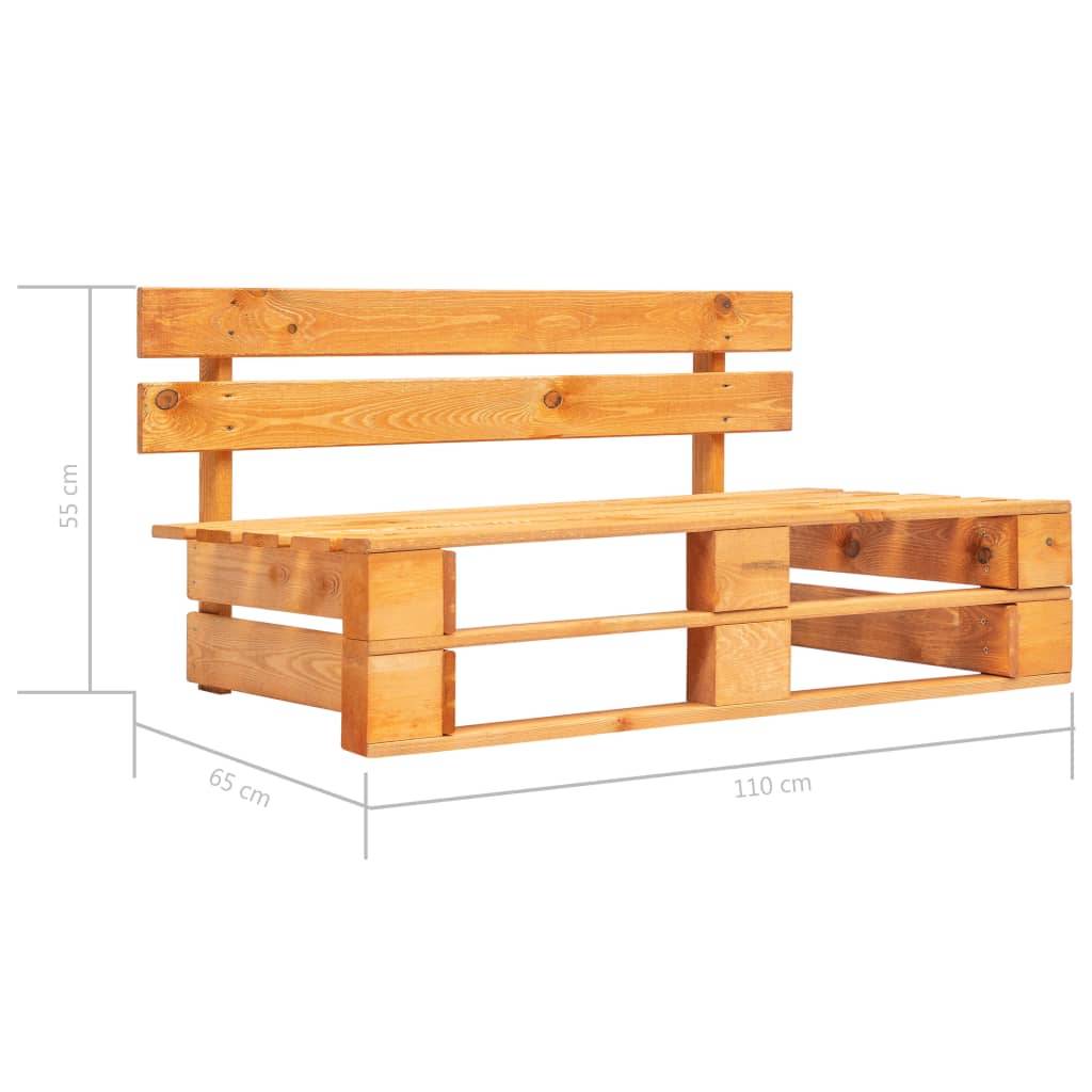 Banc palette de jardin | Banquette De Jardin | Banc Extérieur bois marron miel Maison Chic - Image 5