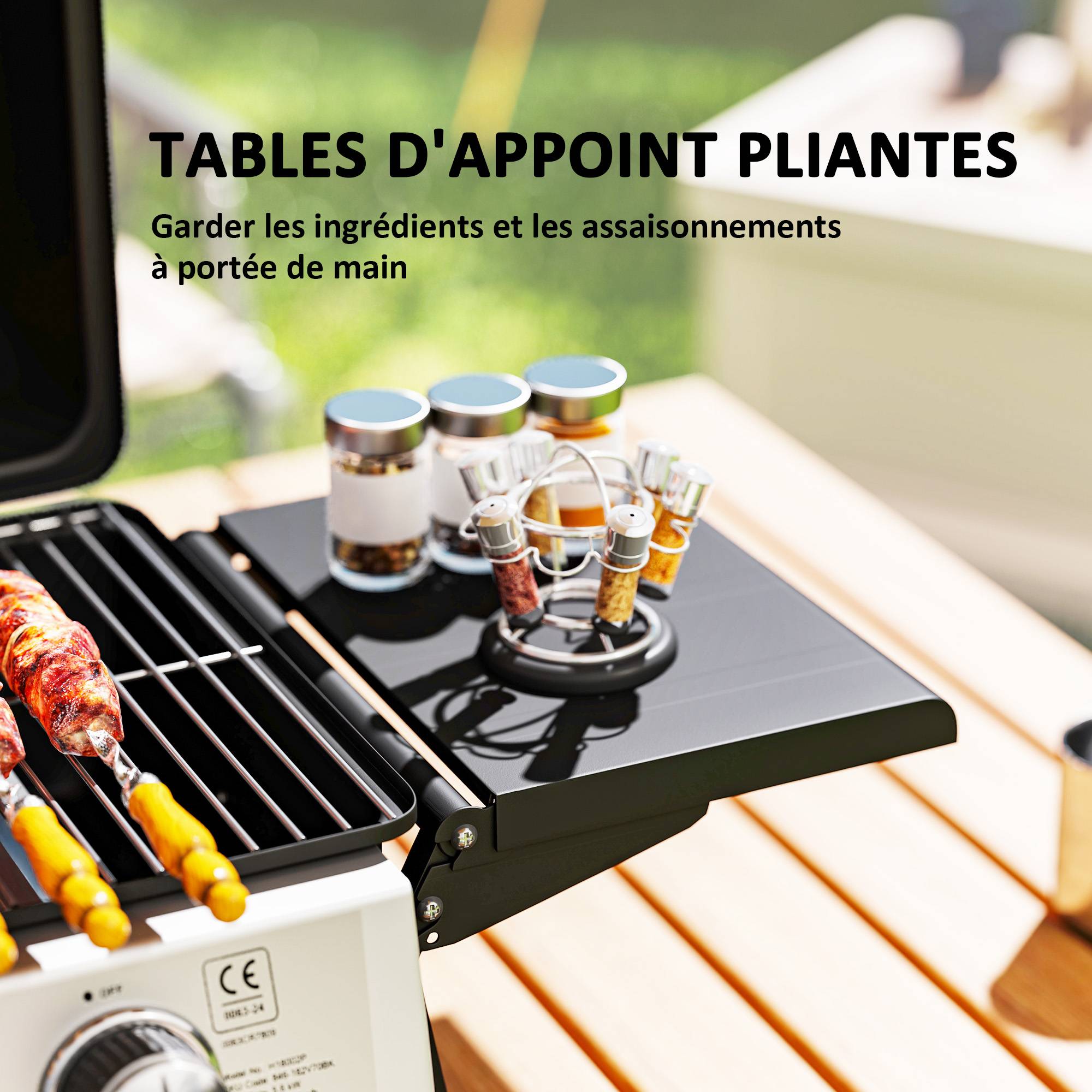 Barbecue gaz de table acier noir 101 x 48 x 41 cm - PANGIVO - Image 7