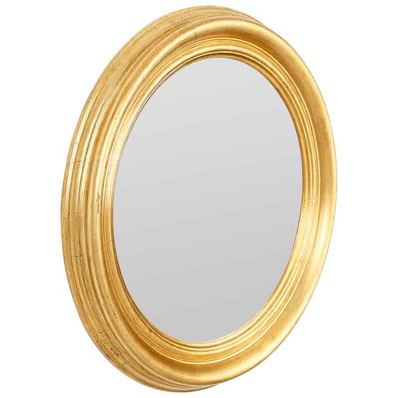 Miroir convexe Drachma rond doré bois 46cm - Image 2