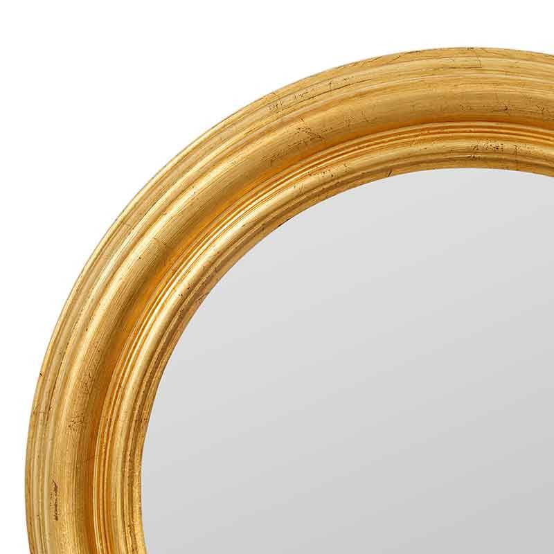 Miroir convexe Drachma rond doré bois 46cm - Image 3