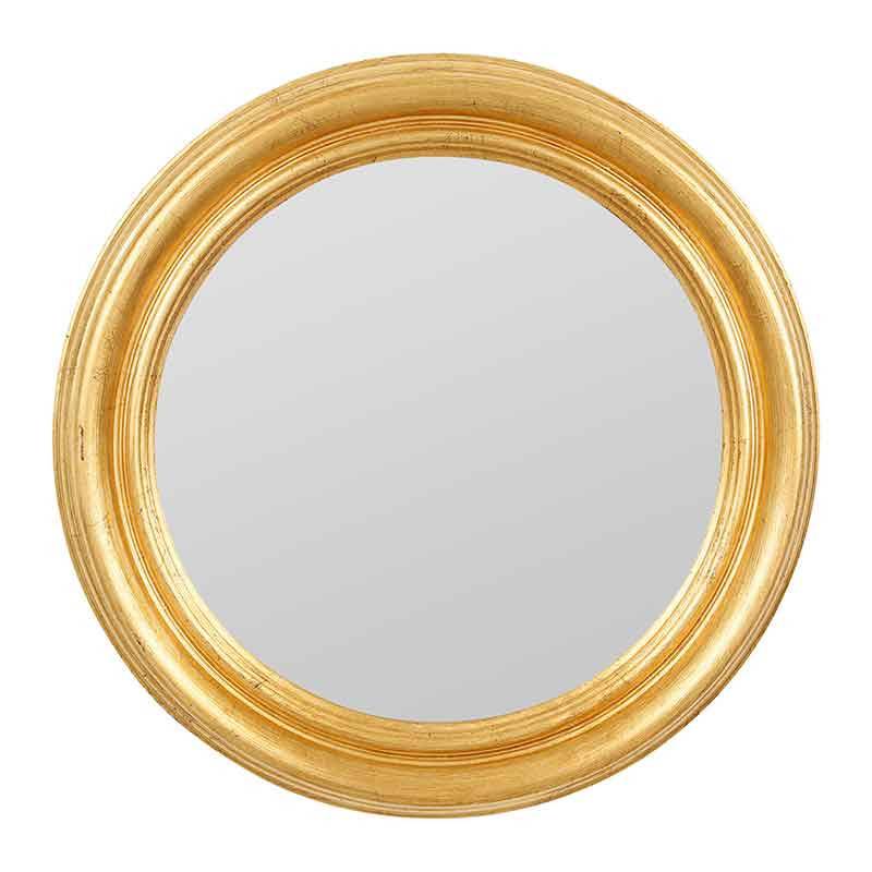 Miroir convexe Drachma rond doré bois 46cm - Image 1
